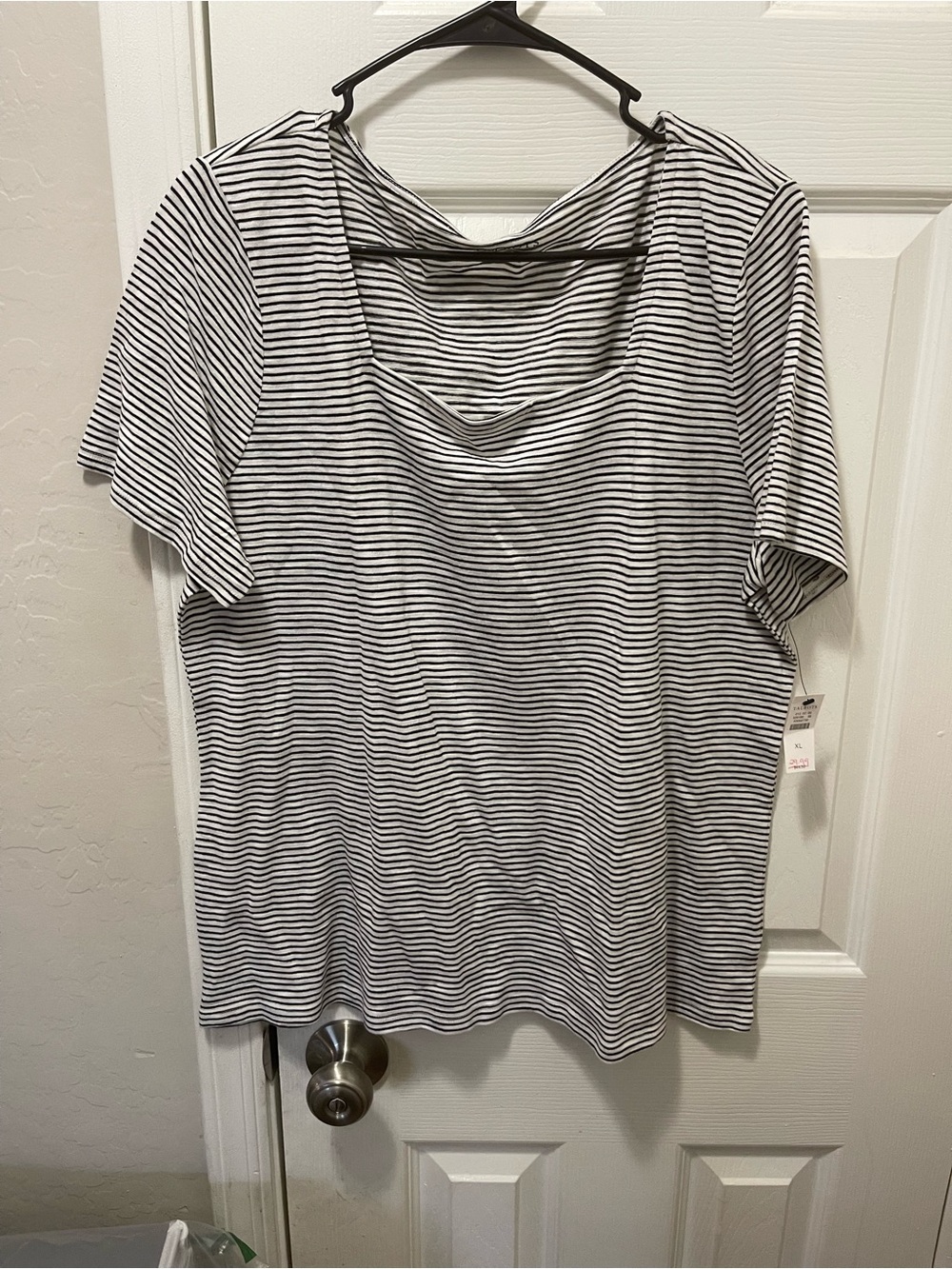 Talbots Black & White Striped Short-Sleeve Tee